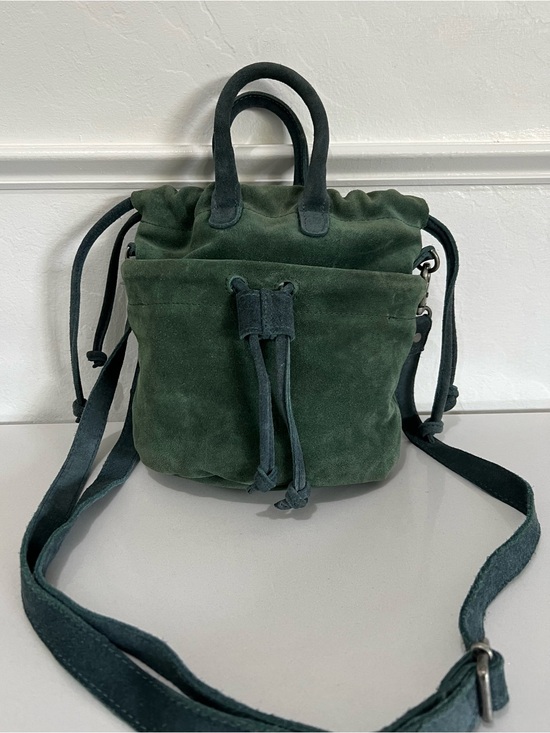 Free People Handbags - Free People Scout Slouchy Green Suede Crossbody Bag
